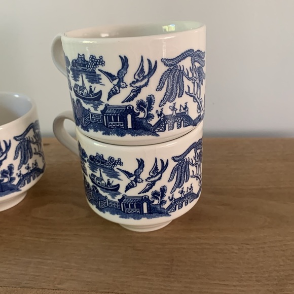 Churchill Blue Willow 1970s Made in‎ England Set of 6 Blue & White coffee mugs - Picture 6 of 11